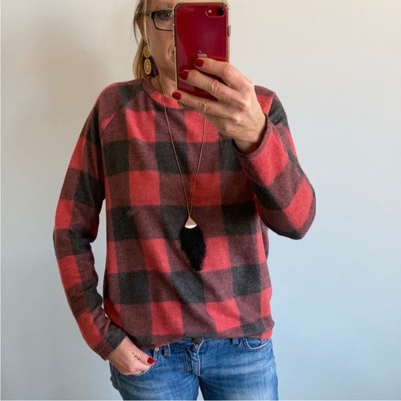 Tops - Red & Black Buffalo Check Tunic Top